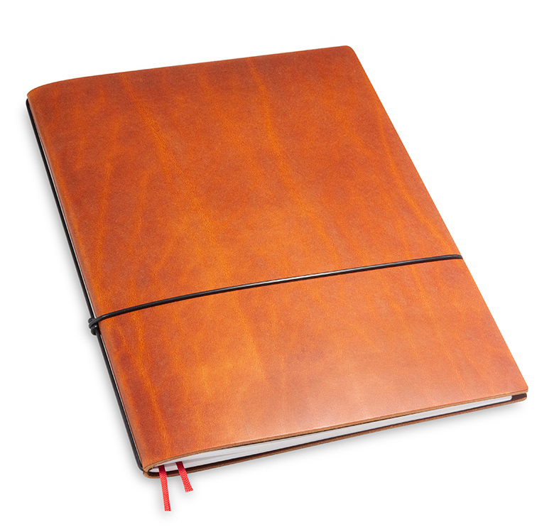 A4+ 1er Notebook nature leather, brandy (L50)