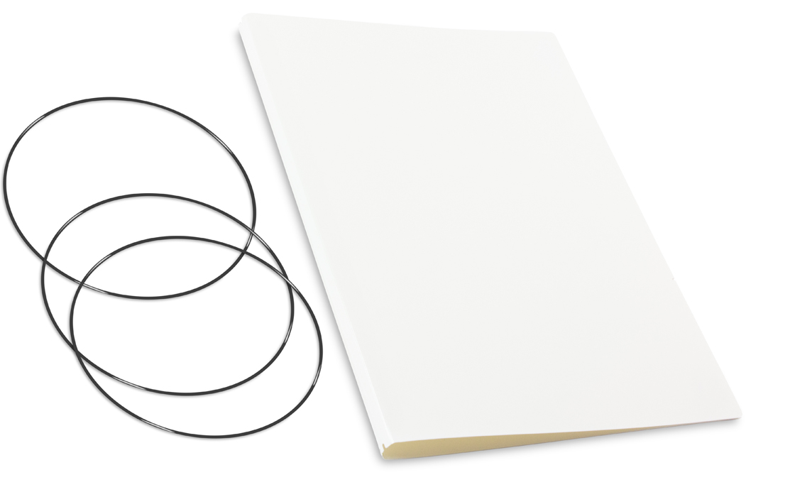 A4+ Couverture pour 2 carnets, HardSkin blanc, ElastiXs inclus