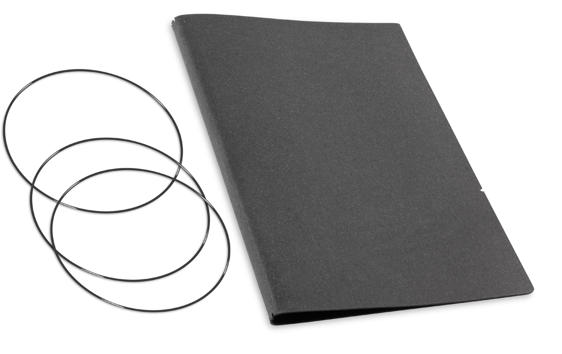 A4+ Cover for 2 inlays, Lefa graphite incl. ElastiXs (L180)