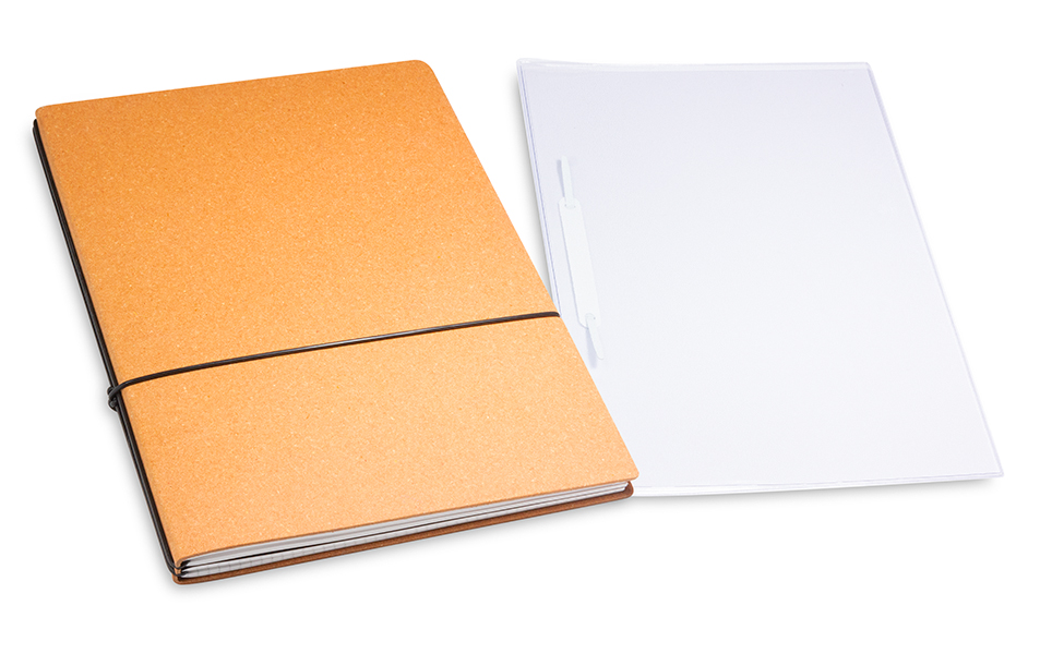 A4+ 2er cahier de projet Lefa nature avec deux carnets de notes, une double pochette et un relieur à lamelles (L190)