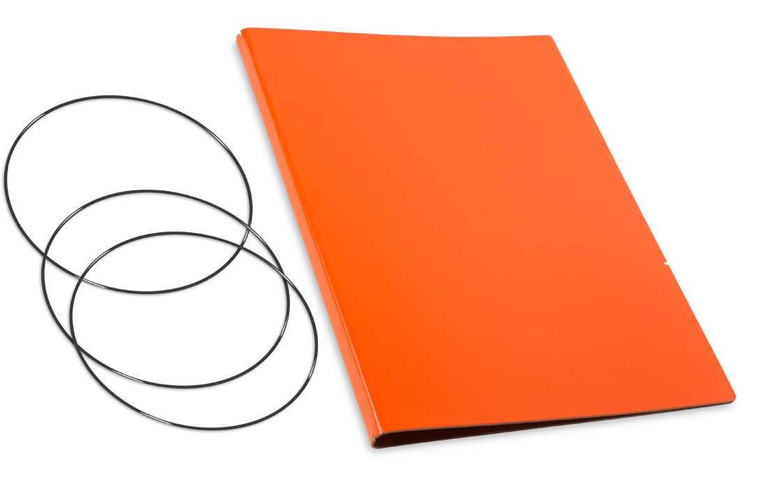 A4+ Couverture pour 2 carnets, Lefa orange, ElastiXs inclus (L250)