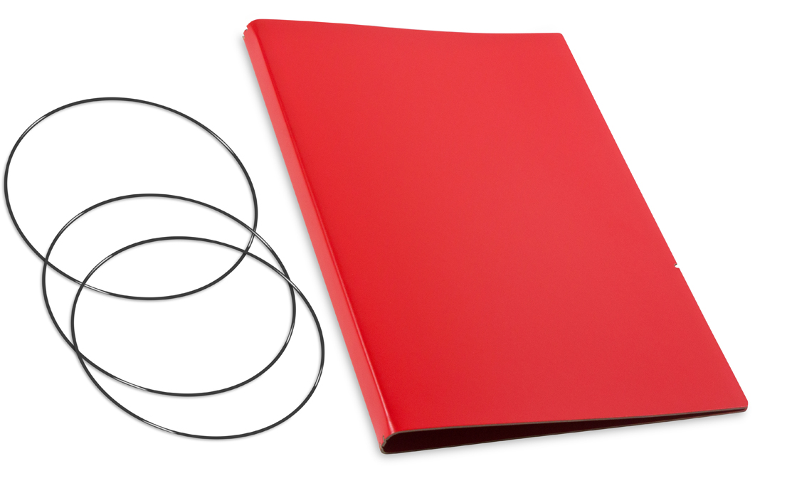 A4+ Couverture pour 2 carnets, Lefa rouge, ElastiXs inclus (L160)
