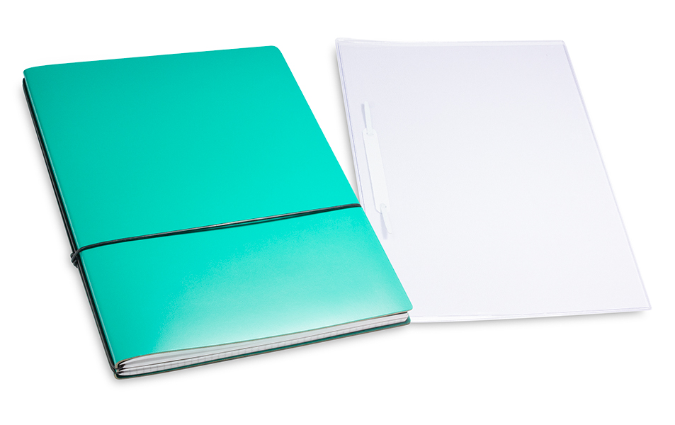 A4+ 2er project folder Lefa coated, turquoise green (L175)