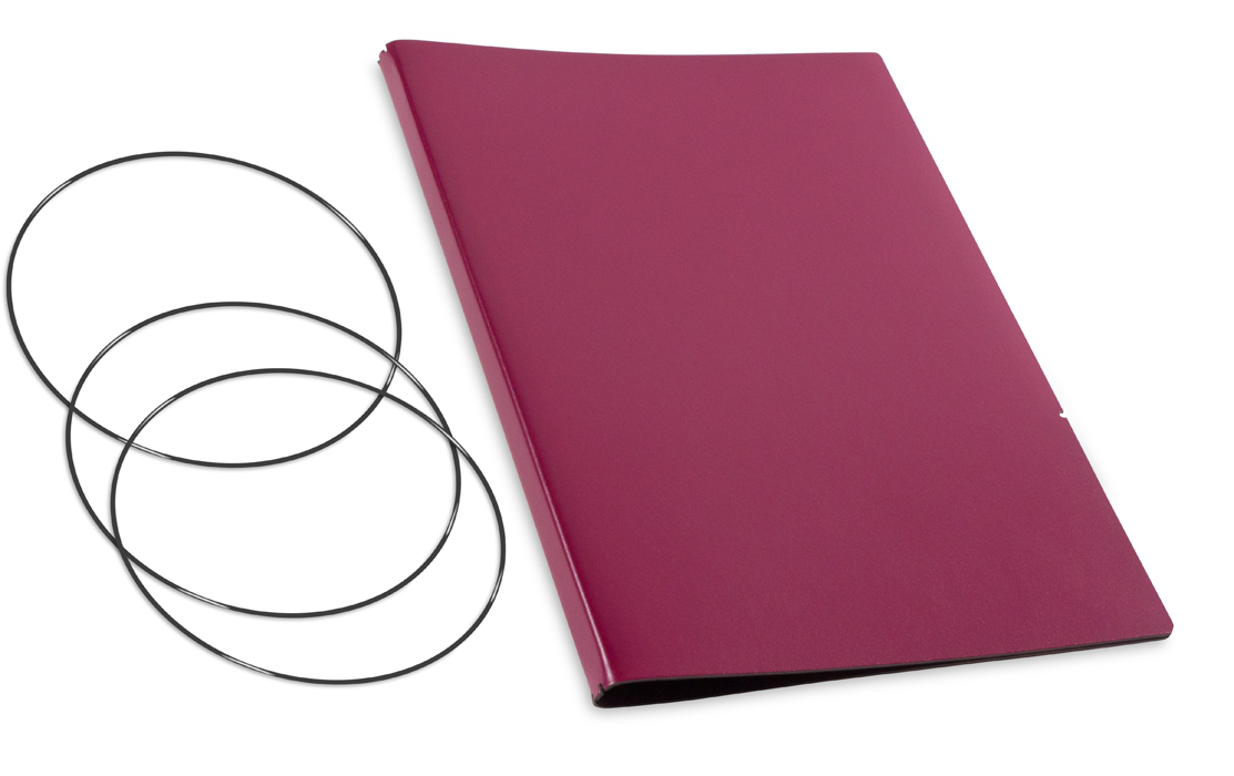 A4+ Couverture pour 2 carnets, Lefa violet, ElastiXs inclus (L270)