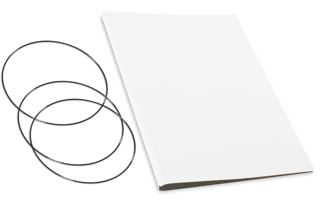 A4+ Couverture pour 2 carnets, Lefa blanc, ElastiXs inclus (L150)