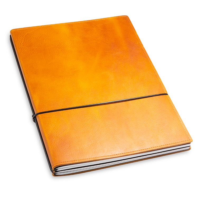 A4+ 2er Notebook nature leather, cognac (L10)
