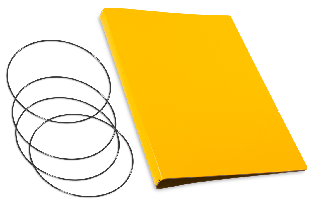 A4+ Couverture pour 3 carnets, Lefa jaune, ElastiXs inclus (L240)