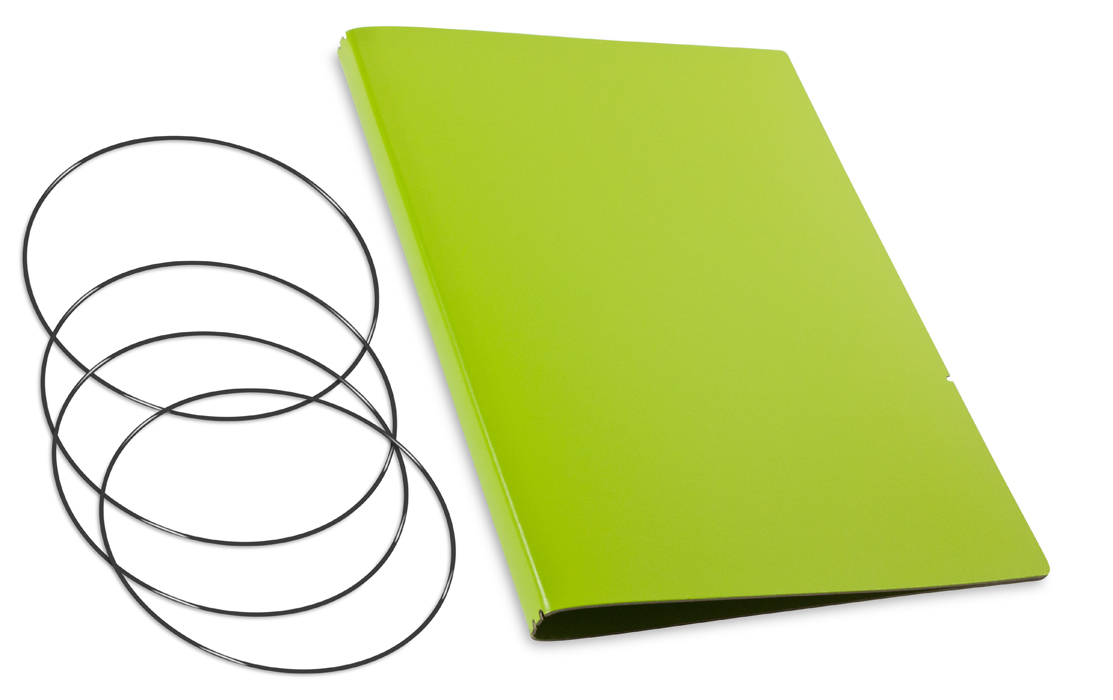 A4+ Cover for 3 inlays, Lefa green incl. ElastiXs (L230)
