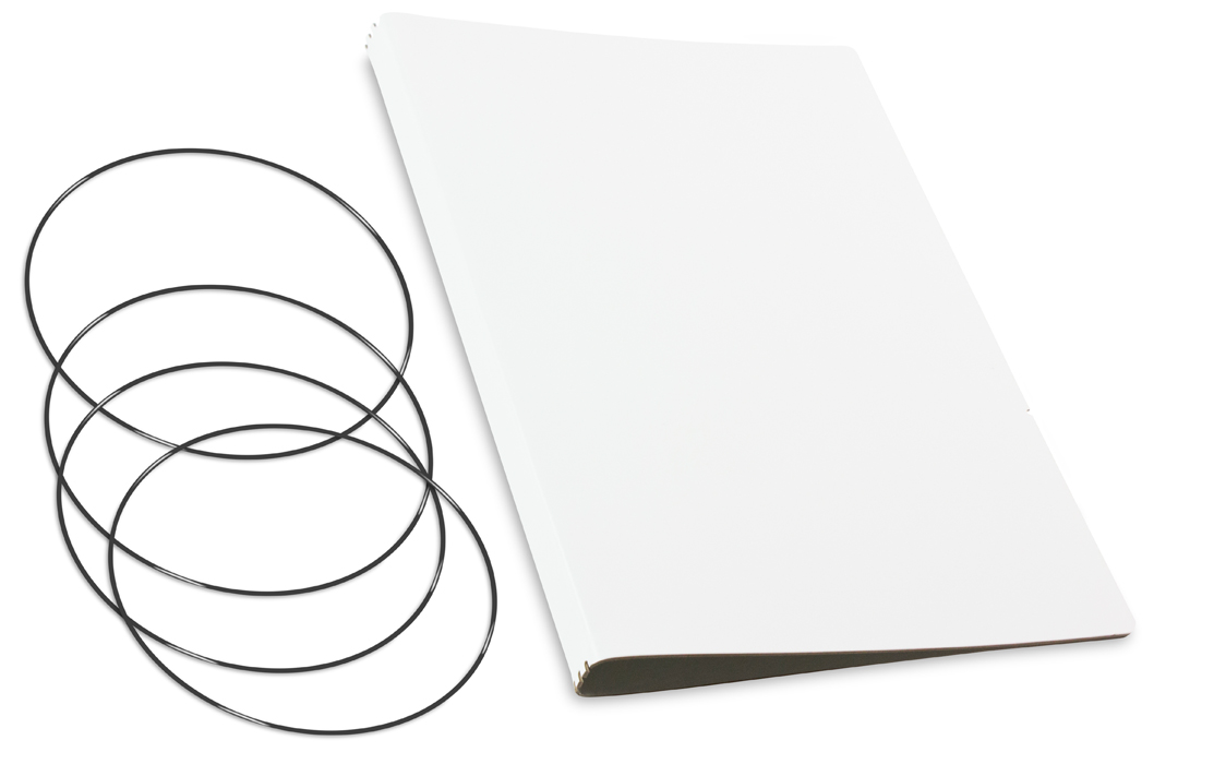 A4+ Couverture pour trois carnets, Lefa blanc, ElastiXs inclus (L150)