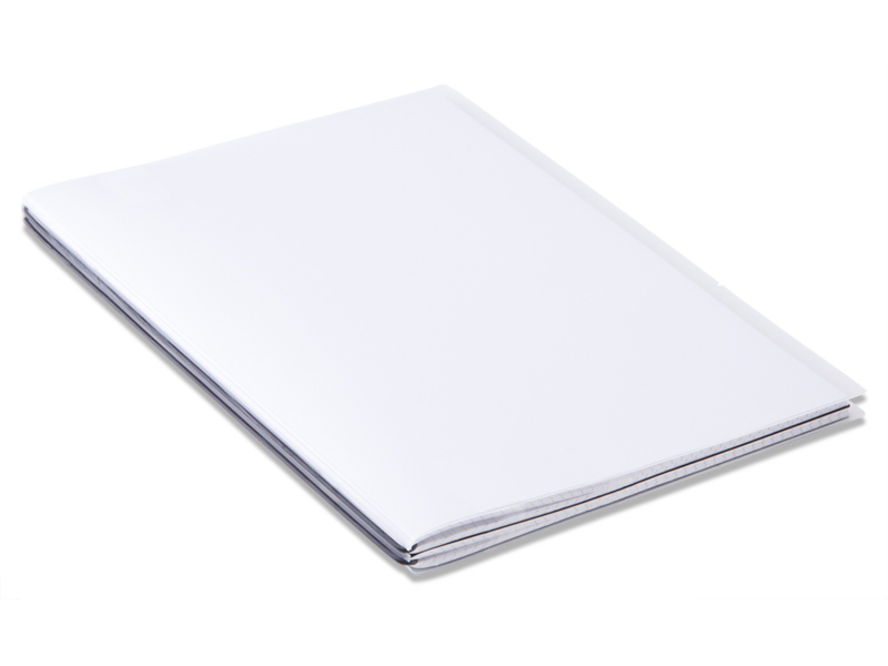 A4+ HardSkin blanc translucide avec deux carnets de notes et une double pochette