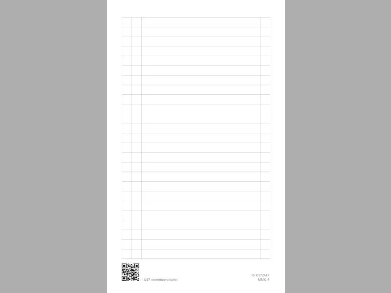 A5 memo cards, pack of 12