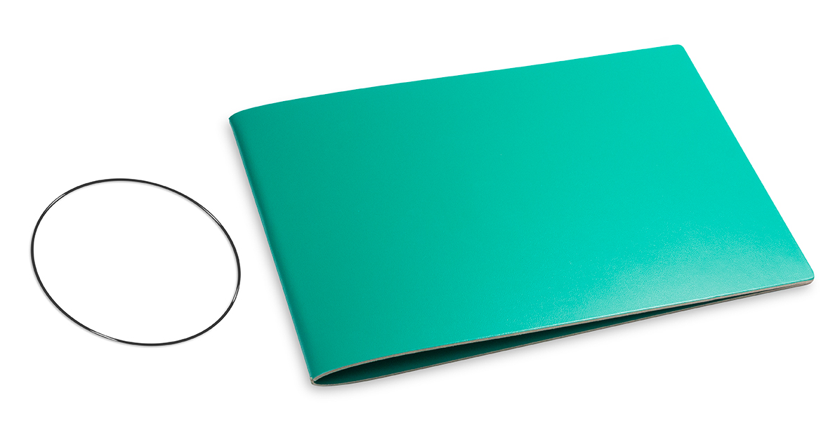 A5+ Panorama Couverture pour 1 carnet, Lefa vert turquoise, ElastiX inclus (L280)