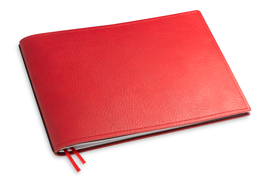 A5+ Panorama 1er cuir nature rouge avec 1 carnet de notes (L20)