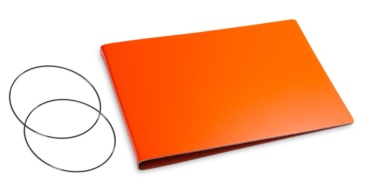 A5+ Landscape Cover for 2 inlays, Lefa orange incl. ElastiXs (L250)