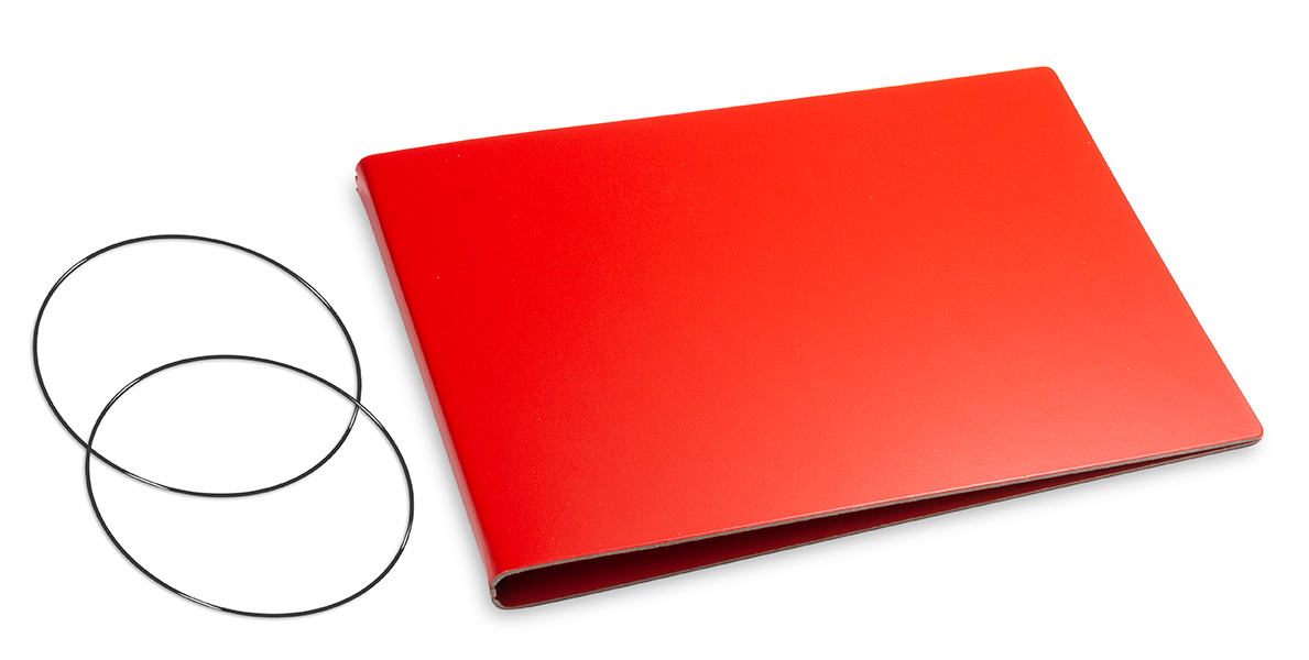 A5+ Panorama Couverture pour 2 carnets, Lefa rouge, ElastiXs inclus (L160)