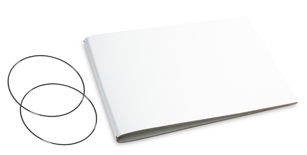 A5+ Panorama Couverture pour 2 carnets, Lefa blanc, ElastiXs inclus (L150)