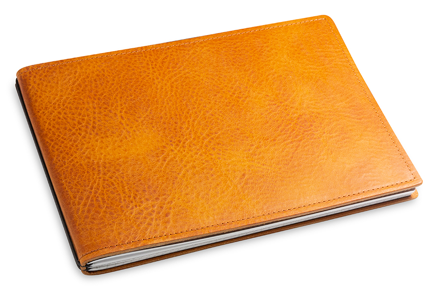A5+ Landscape 2er notebook leather nature cognac, 2 inlays (L10)