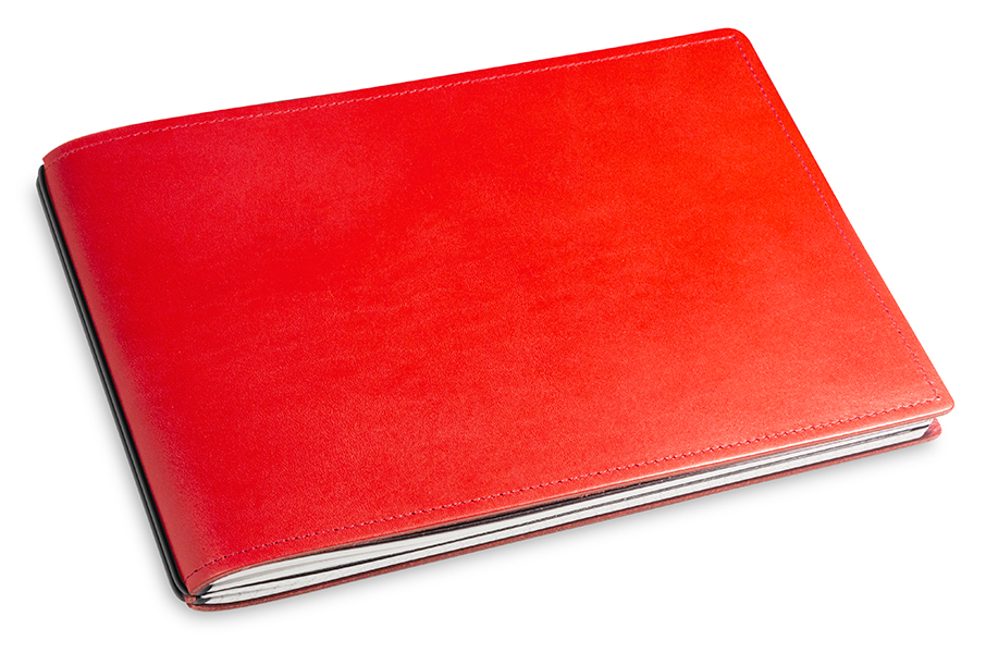 A5+ Landscape 2er notebook smooth leather red, (L90)