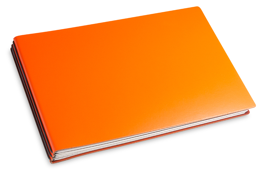 A5+ Landscape 3er notebook with weekly calendar 2024 Lefa orange, 3 inlays (L250)
