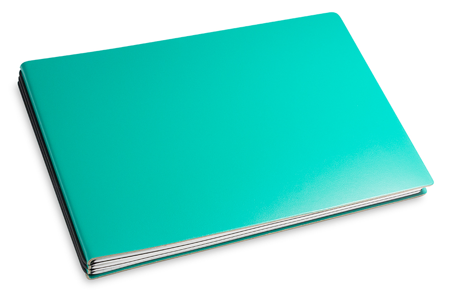 A5+ Landscape 3er notebook Lefa turquoise green, 3 inlays