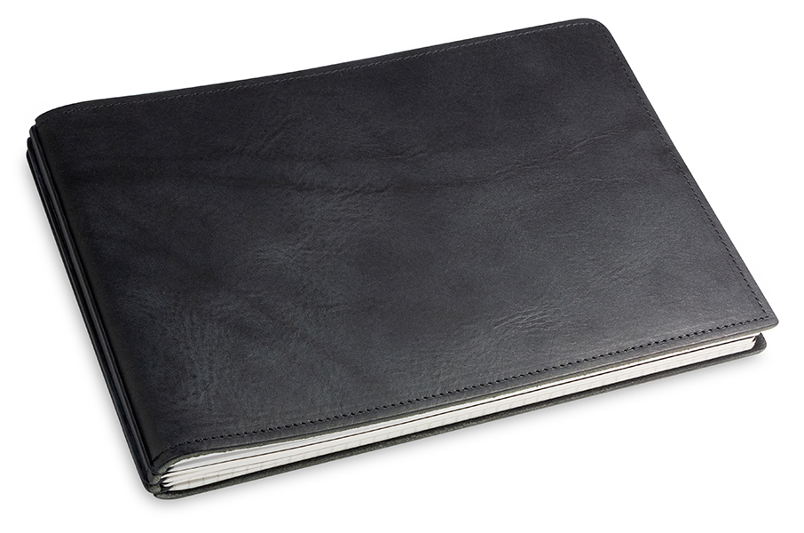 A5+ Quer 3er leather nature black with weekly calendar 2024 (L40)