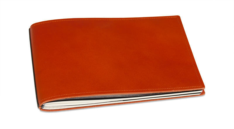 A5+ Landscape 2er notebook smooth leather terracotta, (L100A)