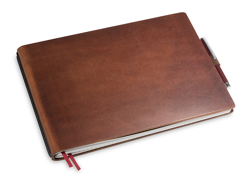 A5+ Landscape 2er notebook leather nature dark brown in the BOX (L60)