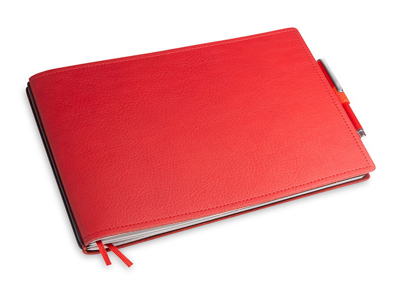 A5+ Panorama 2er cuir nature rouge avec 2 carnets dans la BOX (L20)