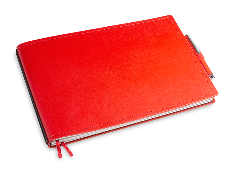 A5+ Panorama 2er cuir lisse rouge avec 2 carnets dans la BOX (L90)
