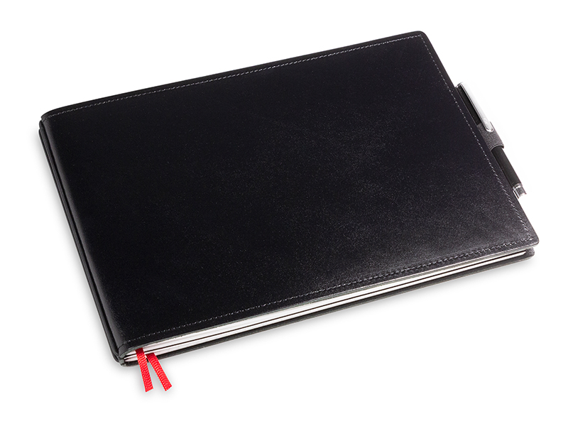 A5+ Landscape 2er notebook smooth leather black in the BOX (L140)