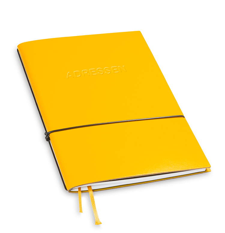 A5 1er adressbook Lefa yellow, 1 inlay (L240)