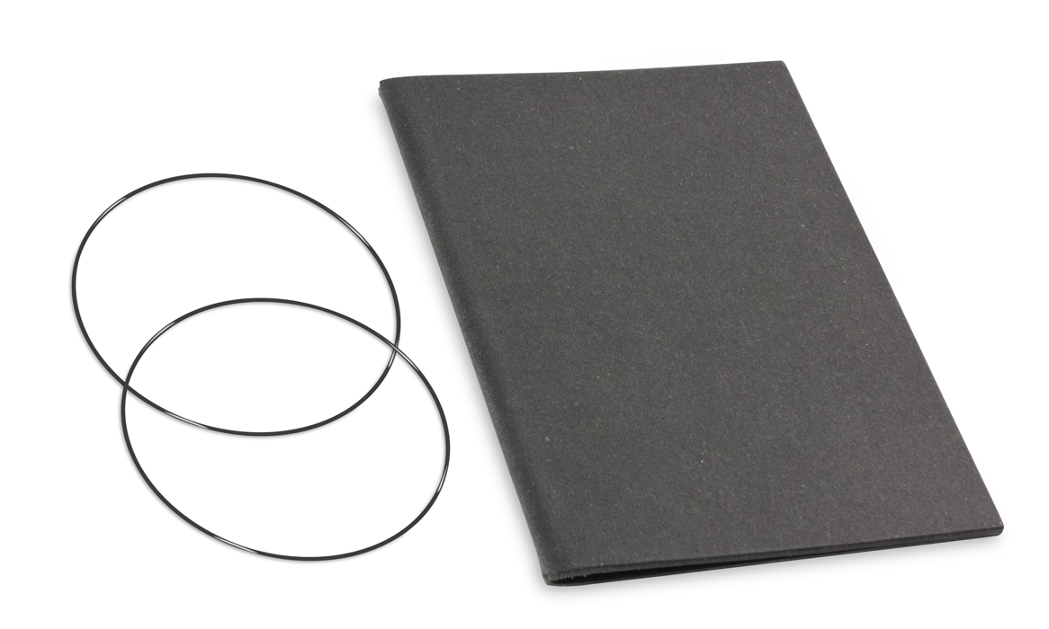 A5 Cover for 1 inlay, Lefa graphite incl. ElastiXs (L180)