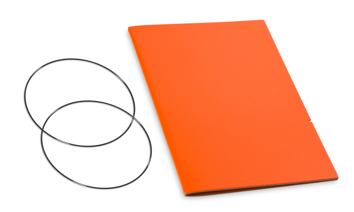 A5 Cover for 1 inlay, Lefa orange incl. ElastiXs (L250)