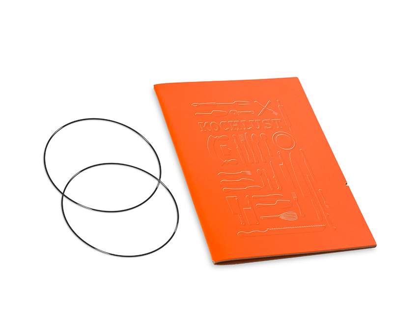 A5 1er cookbook cover Lefa orange, for 1 inlay (L250)