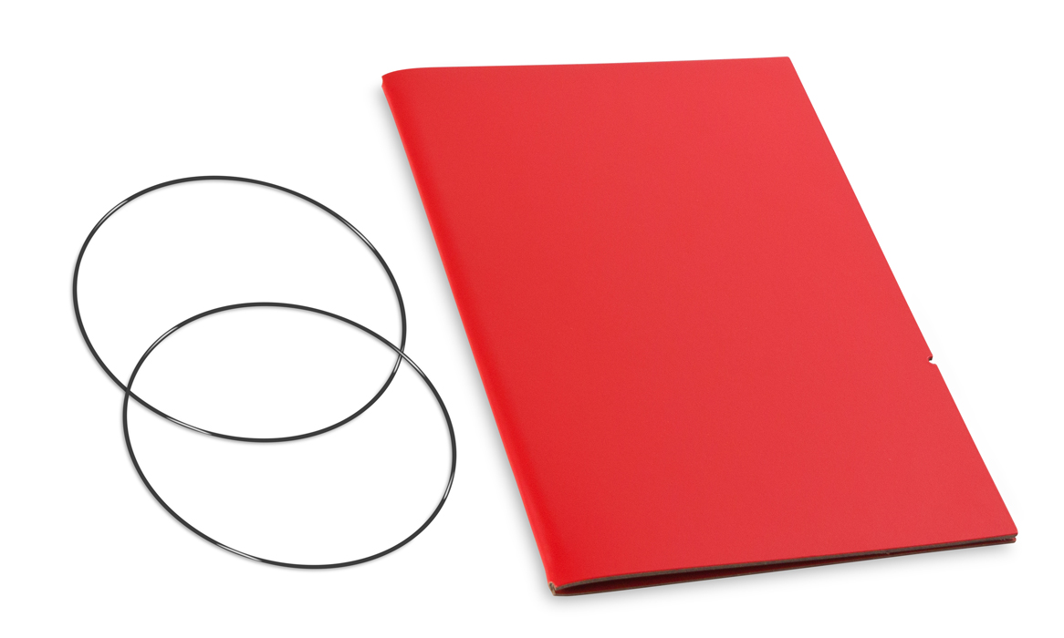 A5 Cover for 1 inlay, Lefa red incl. ElastiXs (L160)