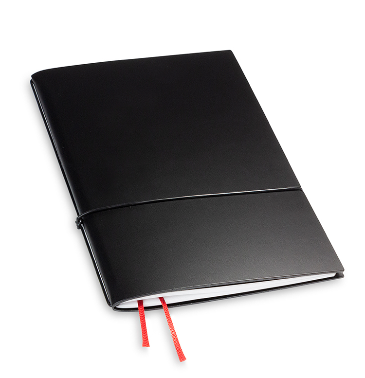 A5 1er notebook Lefa black, 1 inlay lined