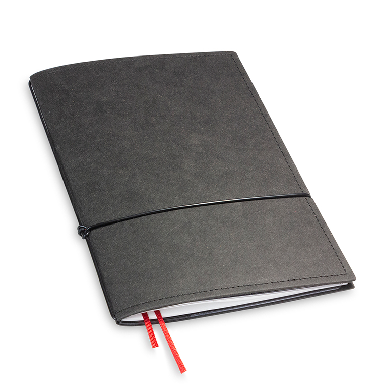 A5 1er notebook texon black, 1 inlay (L210)