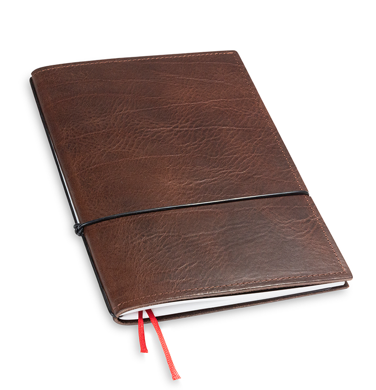 A5 1er notebook nature leather chestnut, 1 inlay (L30)
