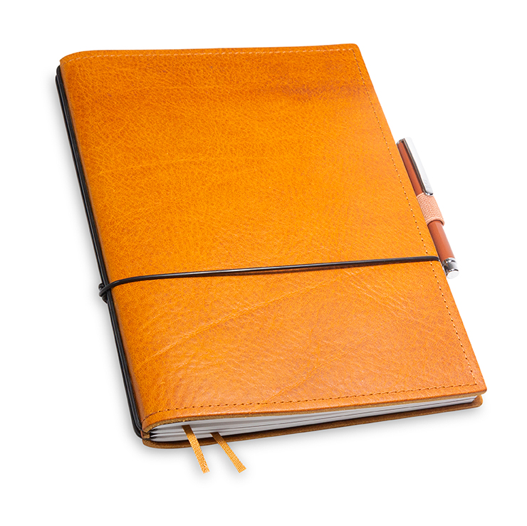 A5 2er notebook nature leather cognac in the BOX (L10)