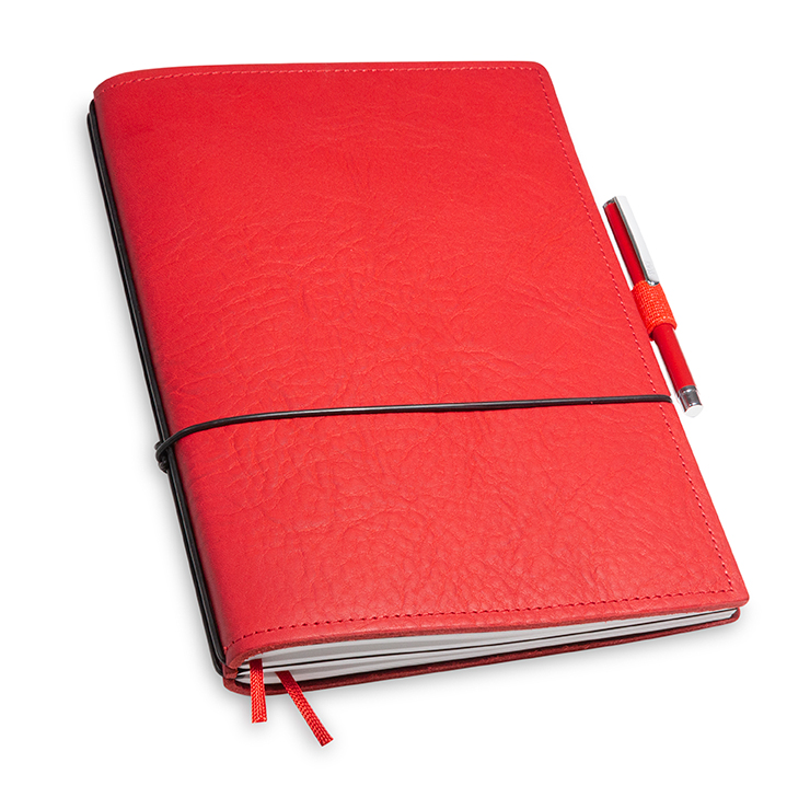 A5 2er notebook nature leather red in the BOX (L20)