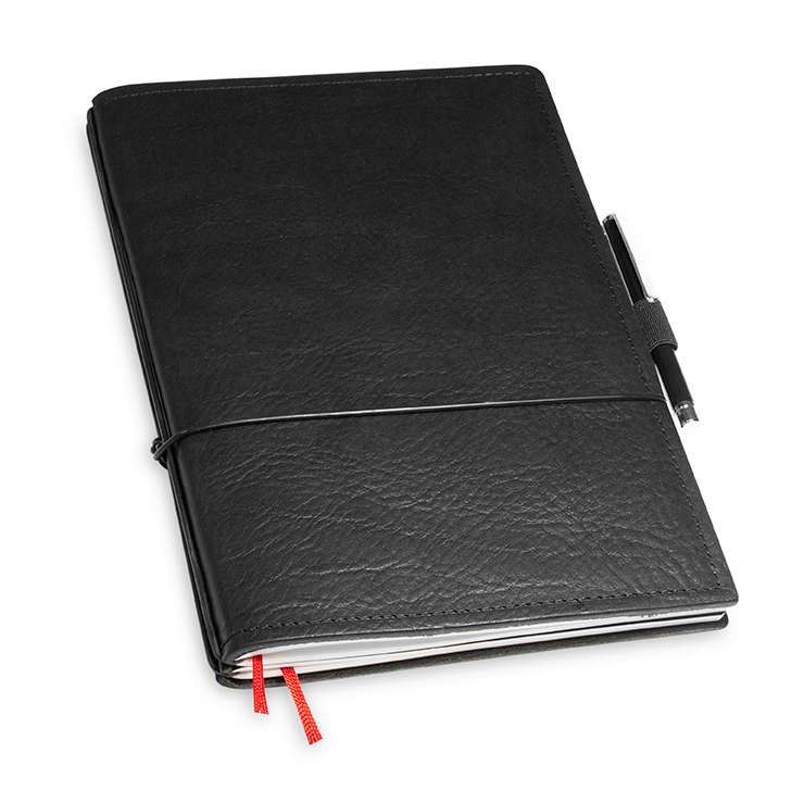 A5 2er notebook nature leather black in the BOX (L40)