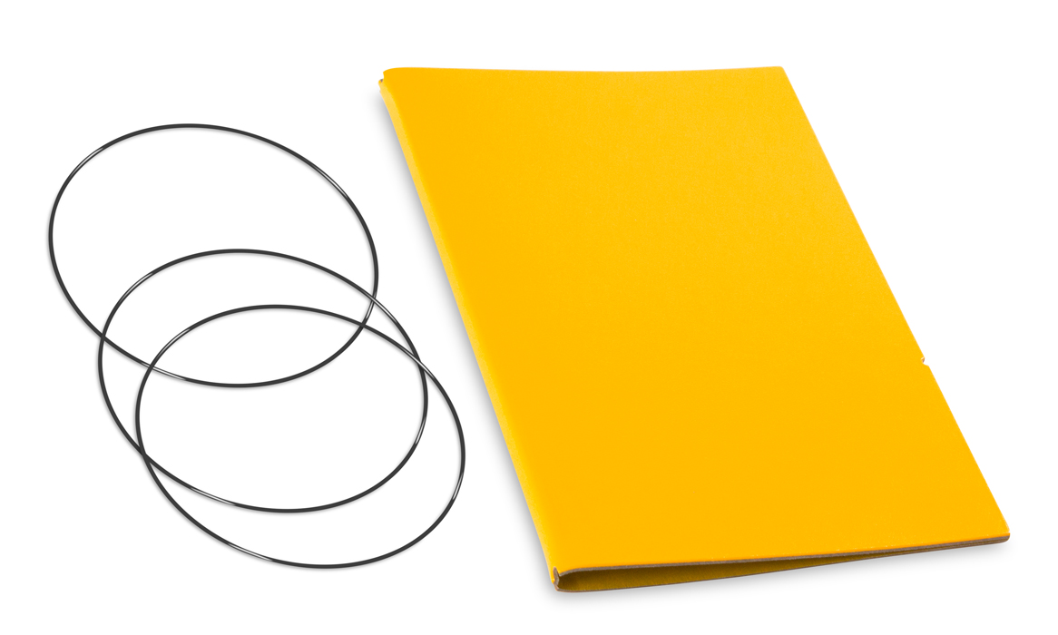 A5 Cover for 2 inlays, Lefa yellow incl. ElastiXs (L240)