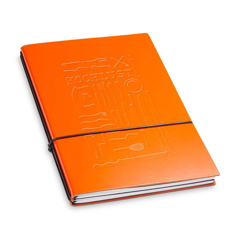A5 2er cookbook Lefa orange, 2 inlays (L250)