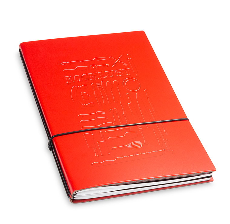 A5 2er cookbook Lefa red, 2 inlays (L160)