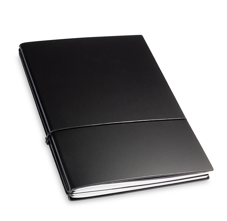 A5 2er notebook Lefa black, 2 inlays (L170)