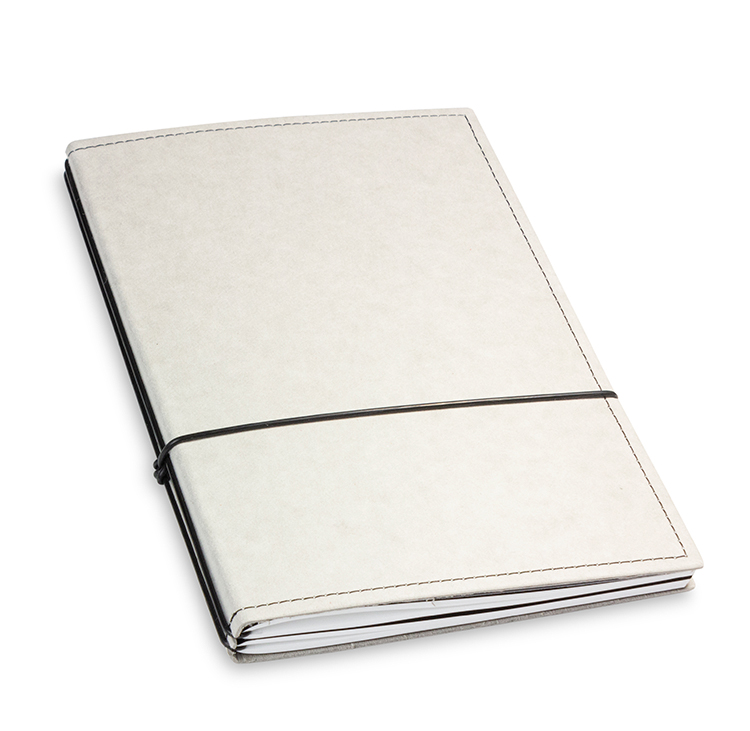 A5 2er notebook texon stone/black, 2 inlays (L200)