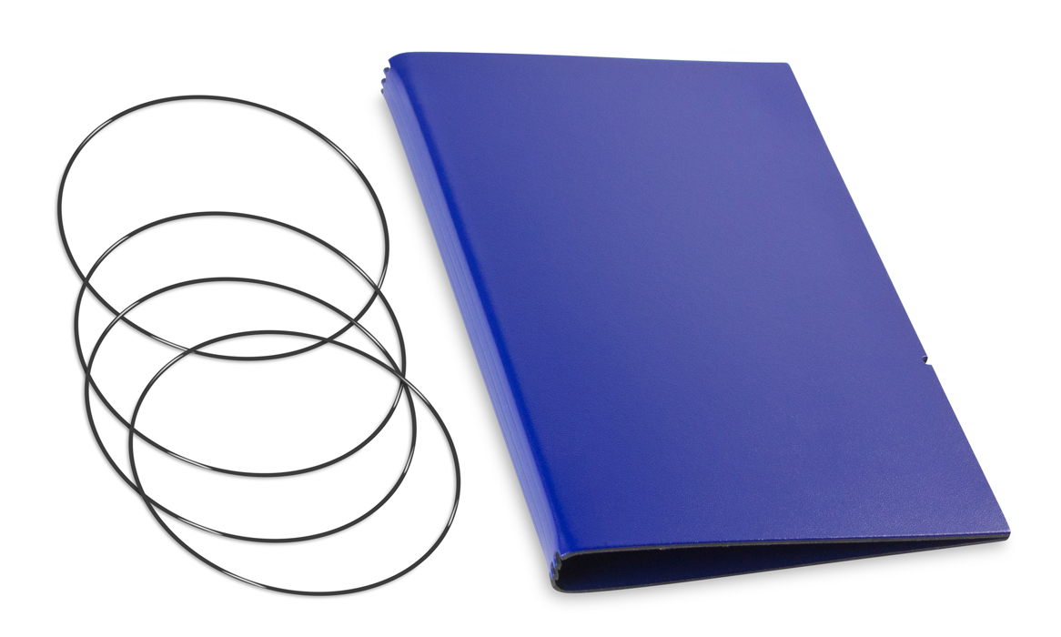A5 Cover for 3 inlays, Lefa blue incl. ElastiXs (L280)