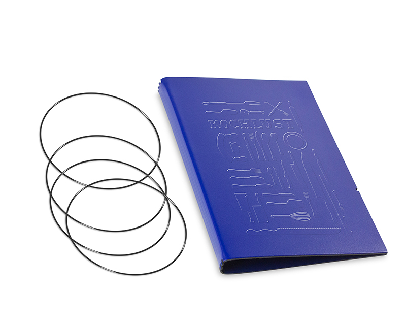 A5 4er cookbook cover Lefa blue, for 4 inlays (L280)