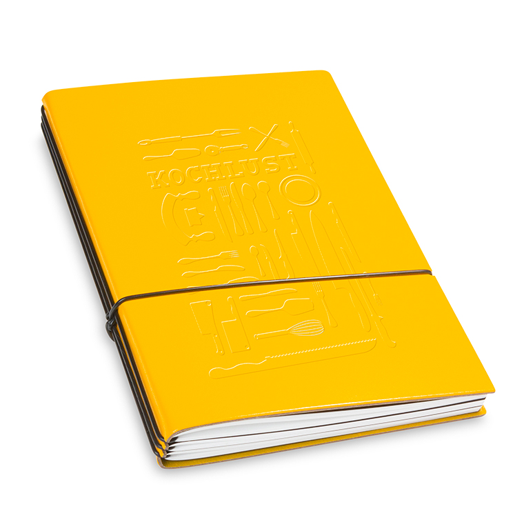 A5 3er cookbook Lefa yellow, 3 inlays (L240)