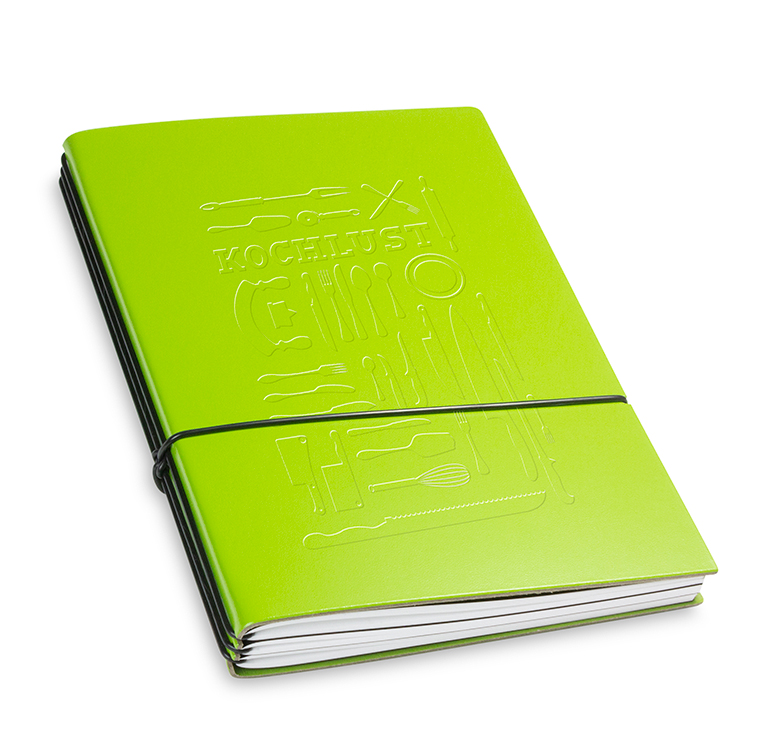 A5 3er cookbook Lefa green, 3 inlays (L230)
